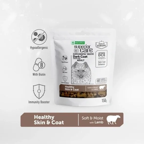 Grain free lamb dog treats for adult dogs, helping maintain healthy skin, shiny coat, and joint support