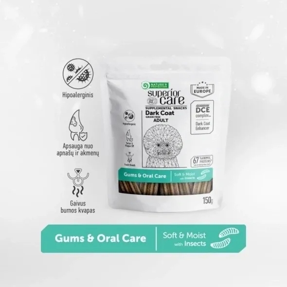 Grain free dog treats for adult dark coat dogs, helping maintain shiny coat and healthy teeth
