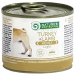 Grain free hypoallergenic wet dog food with turkey and lamb for adult dogs