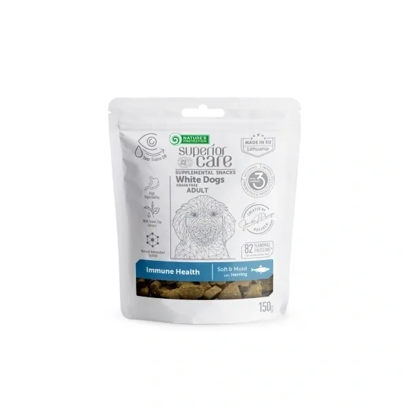 Grain free dog treats with herring, promoting immunity, digestion, and coat health