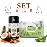 TAURO Pro Line Pure Nature Paw & Nose Balm – Hydrates & Moisturizes & Aloe Vera Wet Wipes – Set