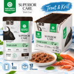 NATURE'S PROTECTION SUPERIOR CARE – Dark Coat – Trout & Krill – Adult Dogs – Wet Food – 85 g / Box 12 × 85 g