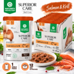 NATURE'S PROTECTION SUPERIOR CARE – Red Coat – Salmon & Krill – Adult Dogs – Wet Food – 85 g / 3 × 85 g / Box 12 × 85 g
